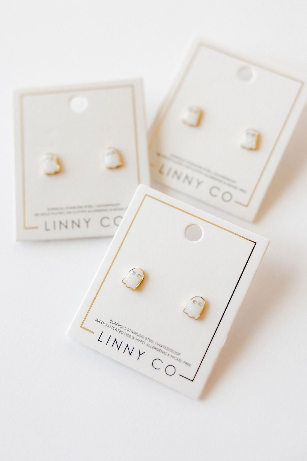 Screwback Stud Earrings - Ghost - Shop LINNY CO
