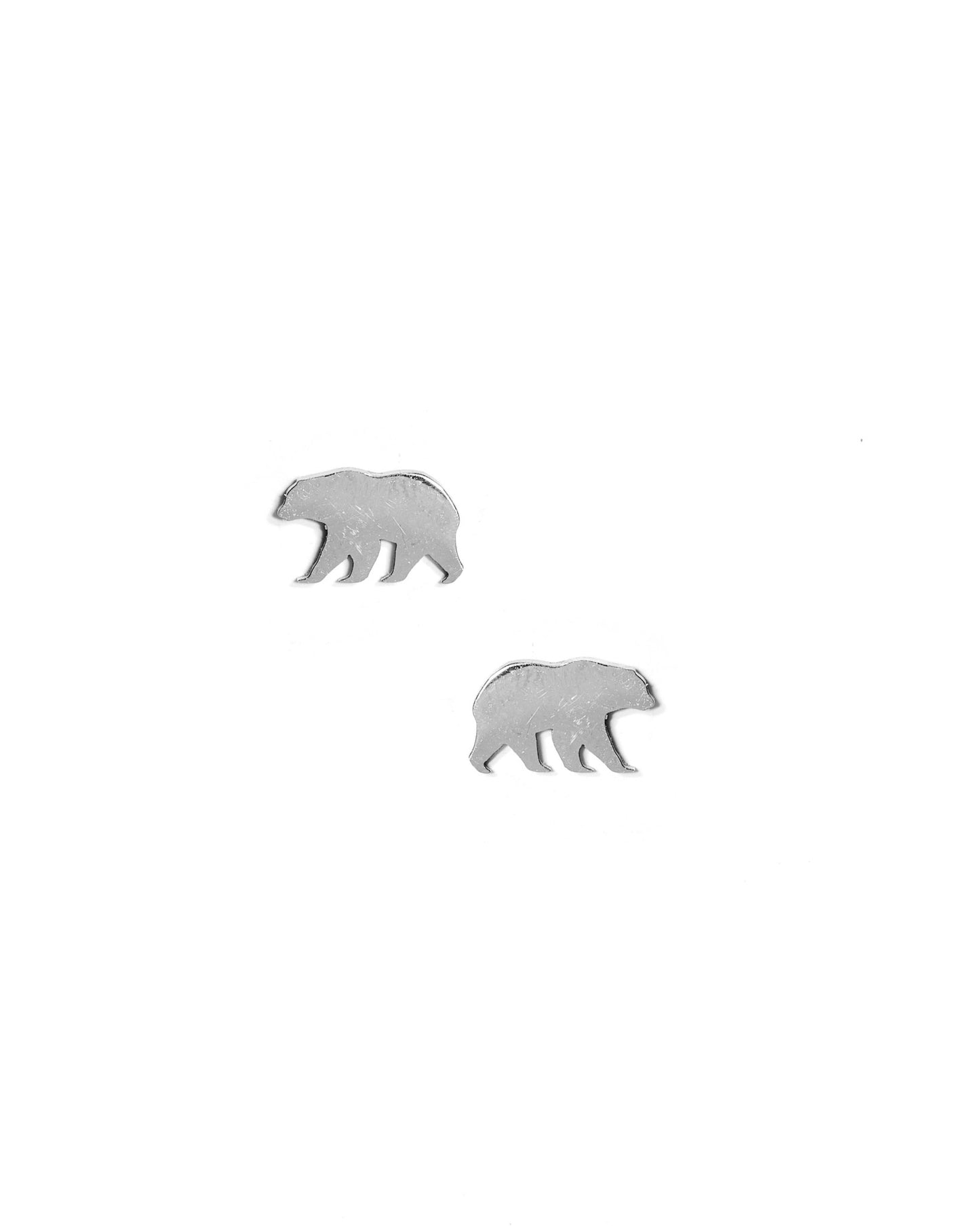 Screwback Stud Earrings - Grizzly Bear - Silver - Shop LINNY CO
