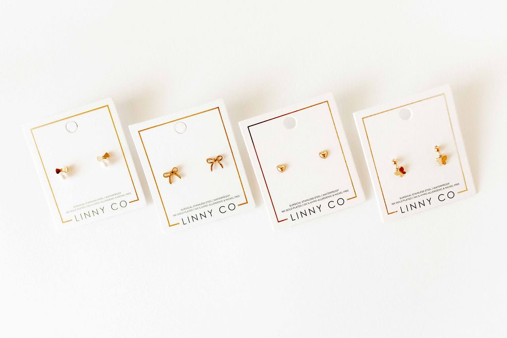 Screwback Stud Earrings - Heidi Pearl Bow - Shop LINNY CO