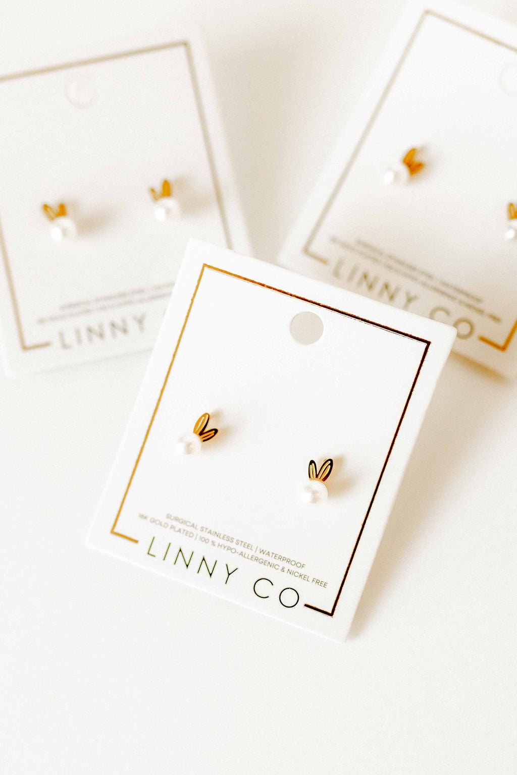 Screwback Stud Earrings - Heidi Pearl Bunny - Shop LINNY CO