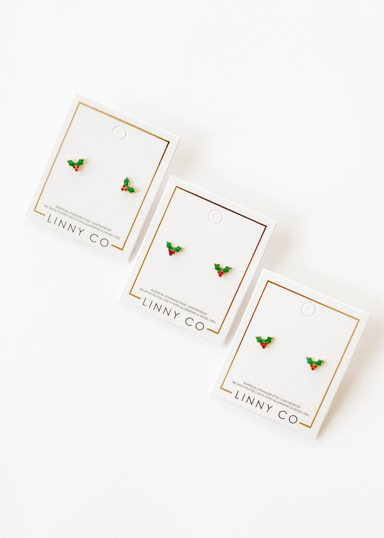 Screwback Stud Earrings - Holly Berry - Shop LINNY CO