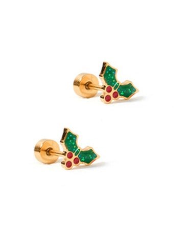 Screwback Stud Earrings - Holly Berry - Shop LINNY CO