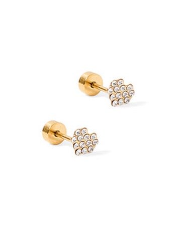 Screwback Stud Earrings - Leo Clear - Shop LINNY CO
