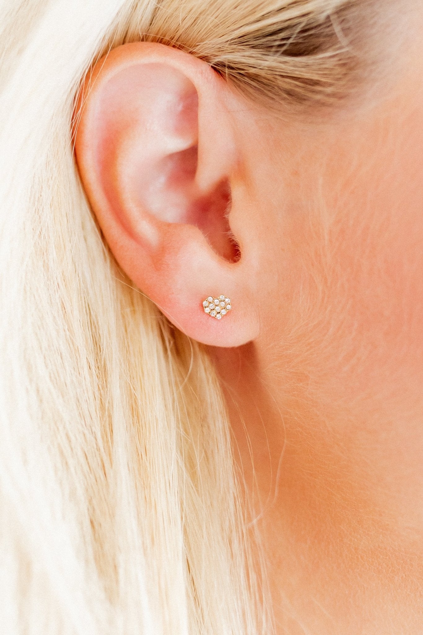 Screwback Stud Earrings - Leo Clear - Shop LINNY CO