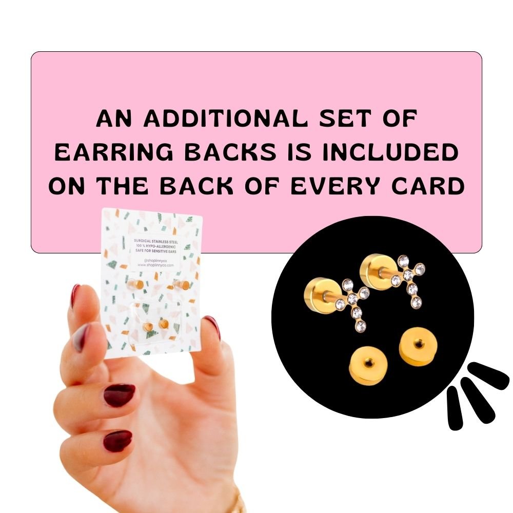 Screwback Stud Earrings - Leo Pink - Shop LINNY CO