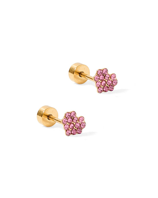 Screwback Stud Earrings - Leo Pink - Shop LINNY CO