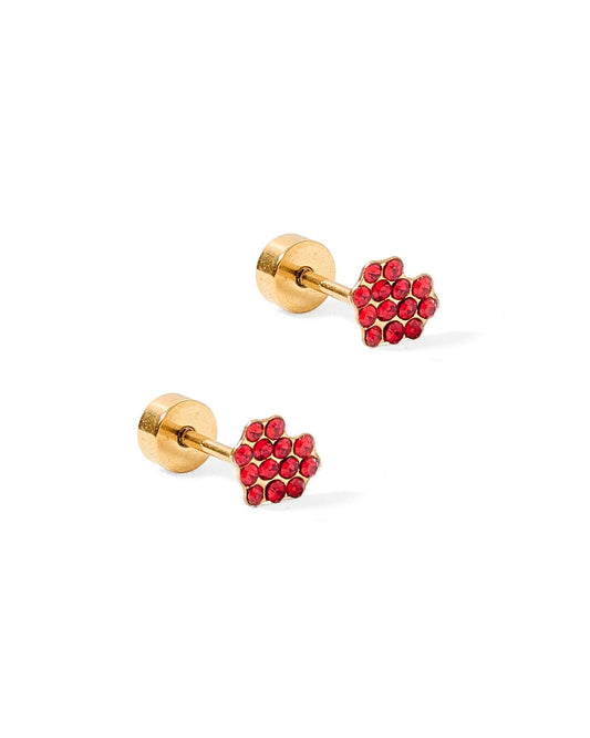 Screwback Stud Earrings - Leo Red - Shop LINNY CO