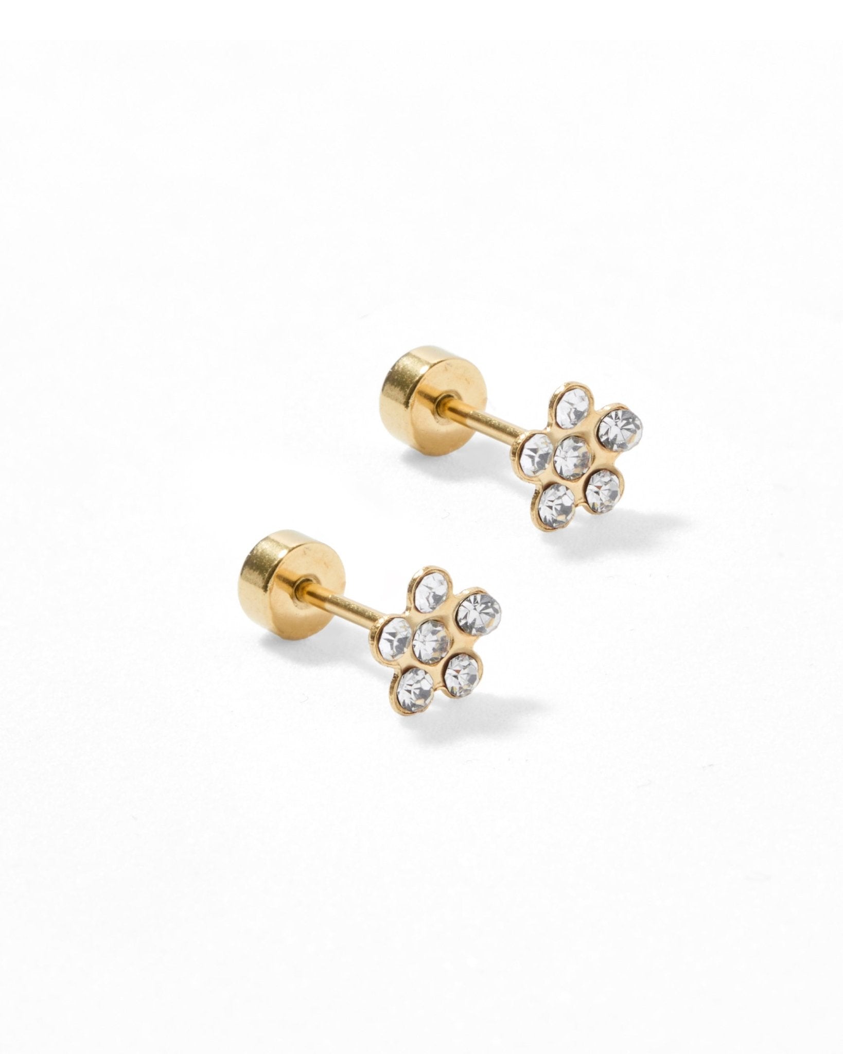 Screwback Stud Earrings - Lyla Clear - Shop LINNY CO