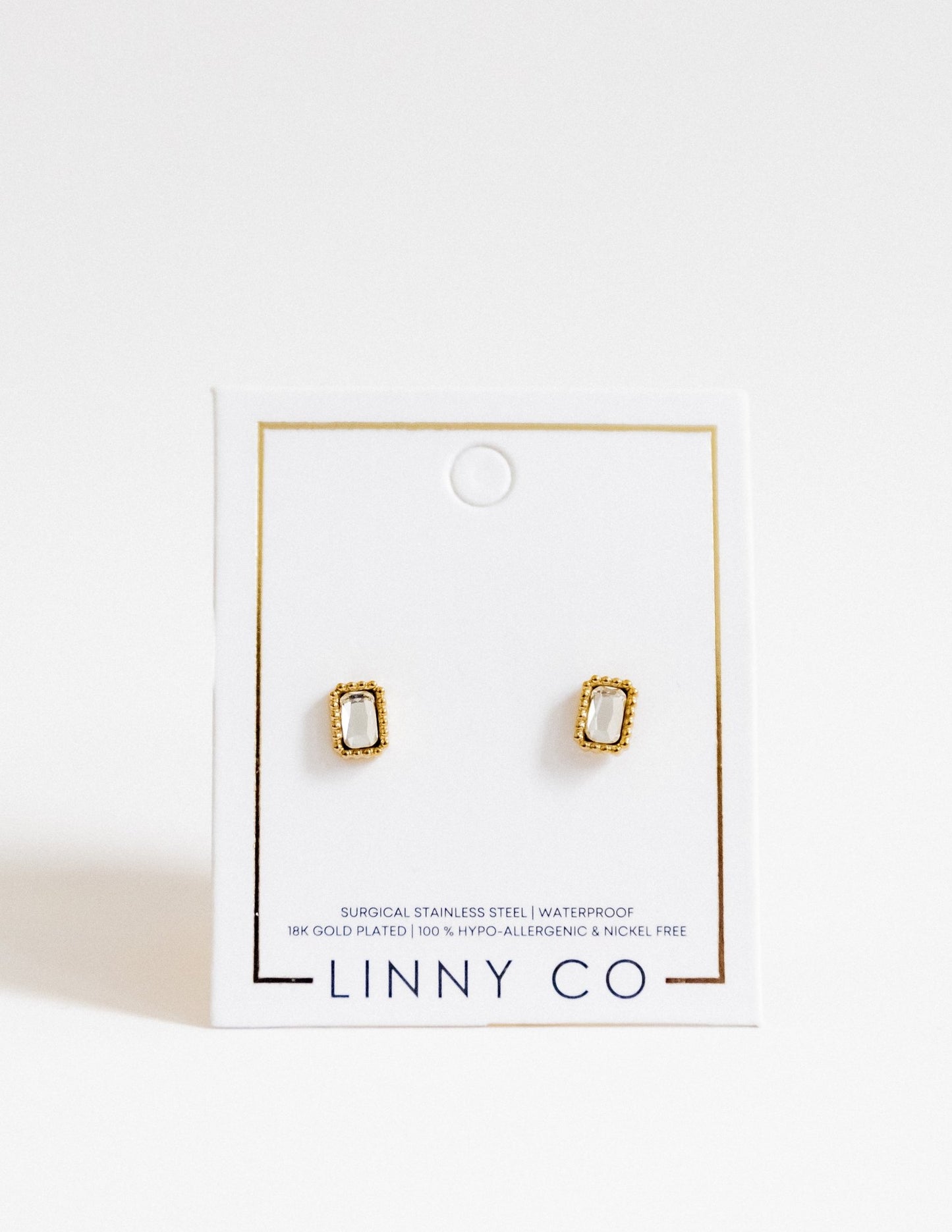 Screwback Stud Earrings - Madison Clear - Shop LINNY CO