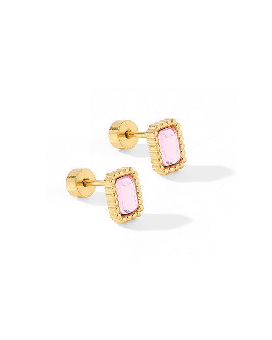 Screwback Stud Earrings - Madison Pink - Shop LINNY CO