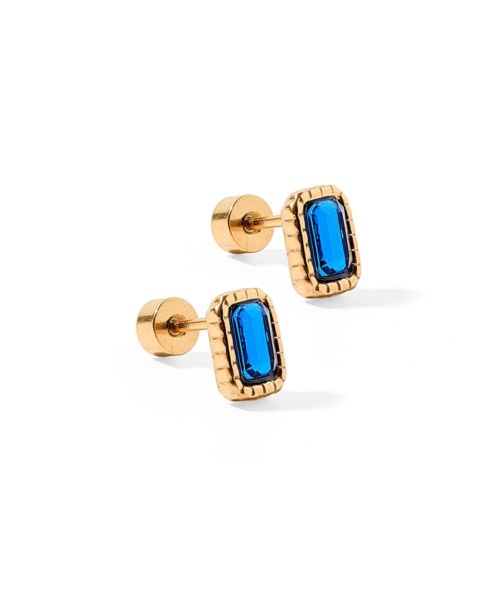 Screwback Stud Earrings - Madison Sapphire - Shop LINNY CO