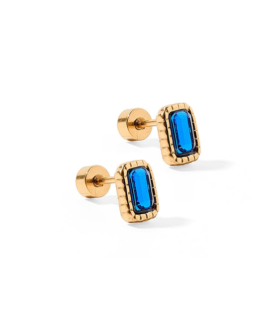 Screwback Stud Earrings - Madison Sapphire - Shop LINNY CO