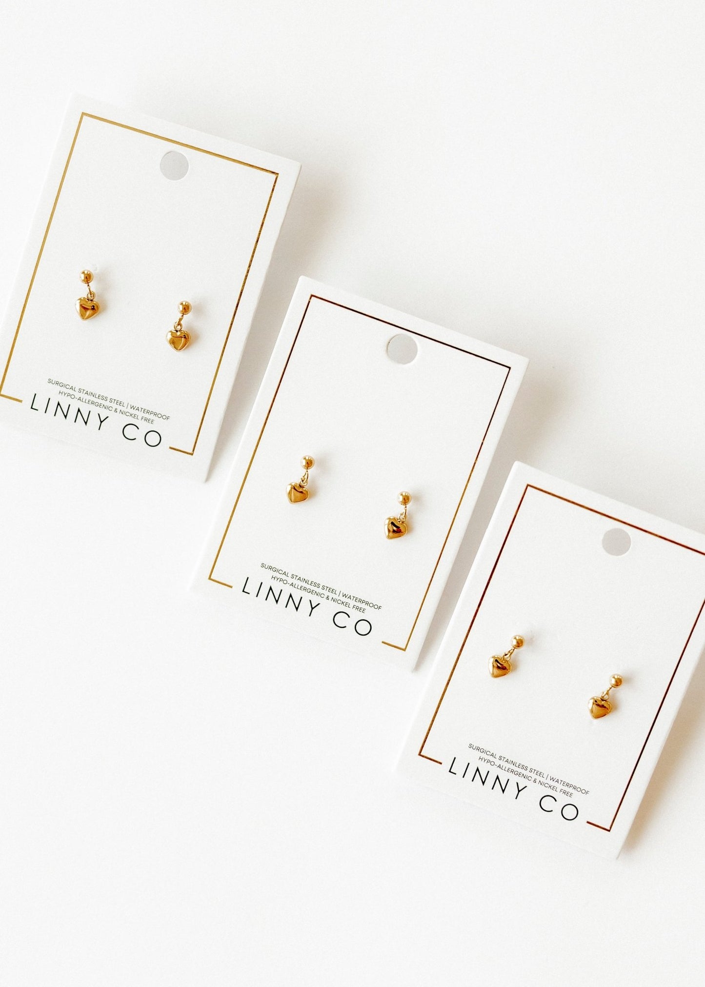 Screwback Stud Earrings - Millie Heart - Shop LINNY CO