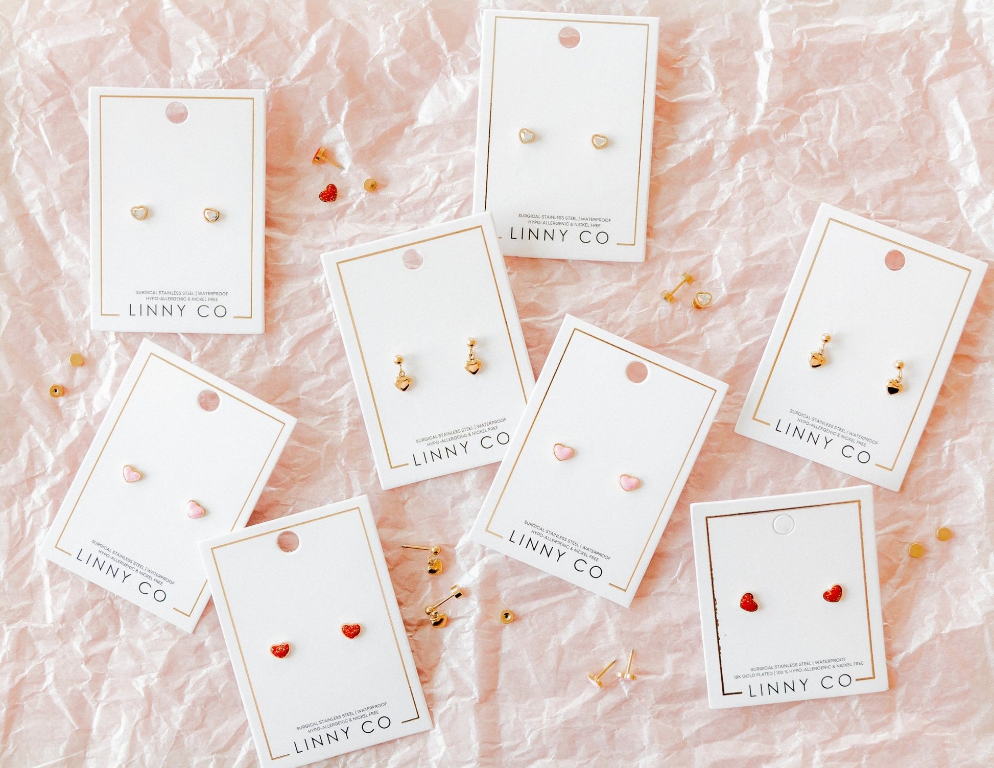 Screwback Stud Earrings - Millie Heart - Shop LINNY CO
