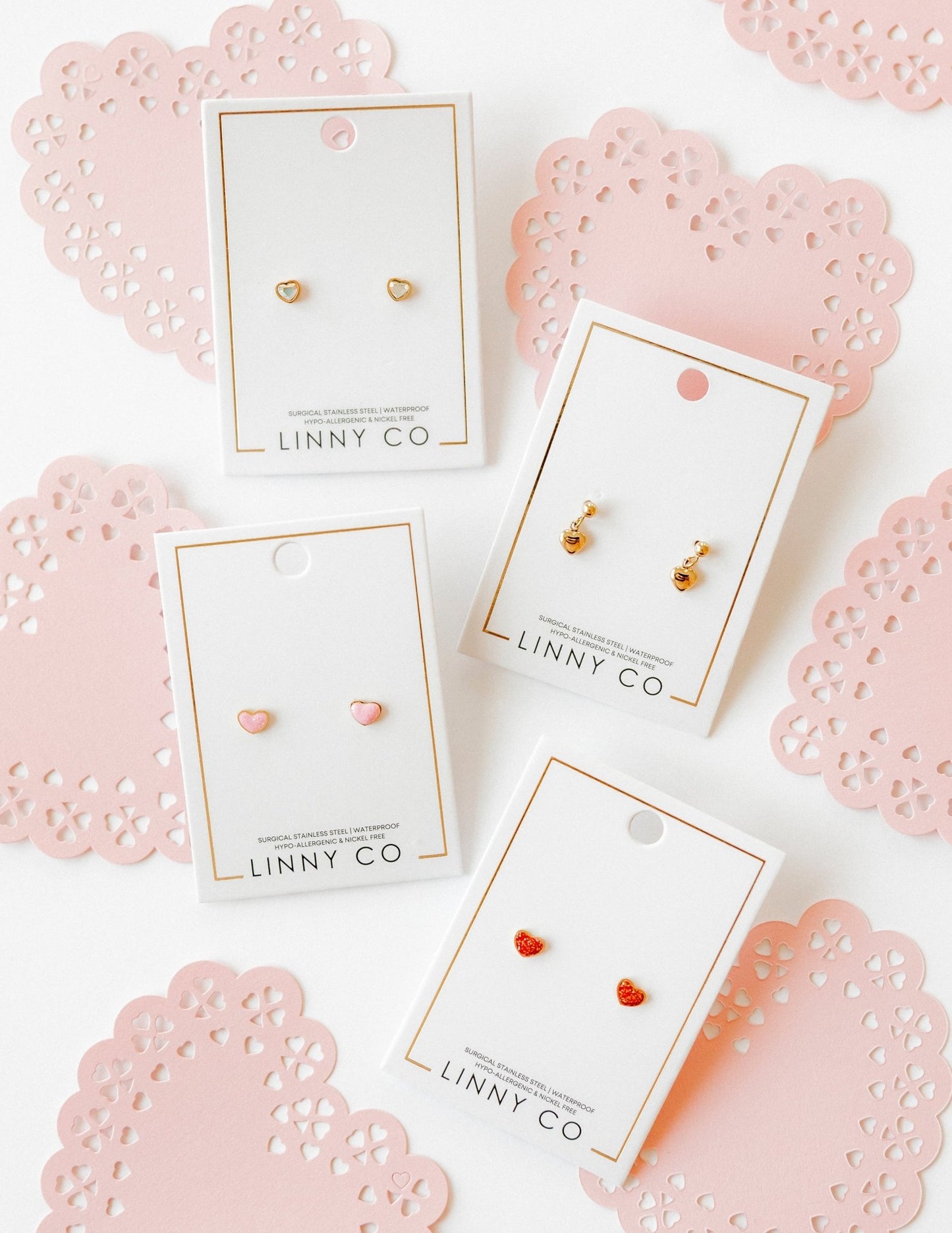 Screwback Stud Earrings - Millie Heart - Shop LINNY CO