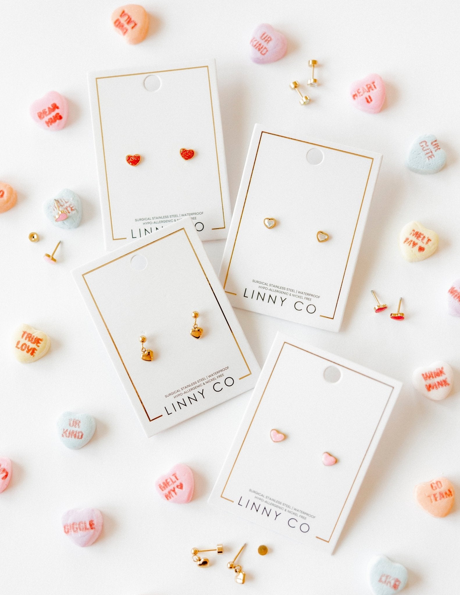 Screwback Stud Earrings - Millie Heart - Shop LINNY CO