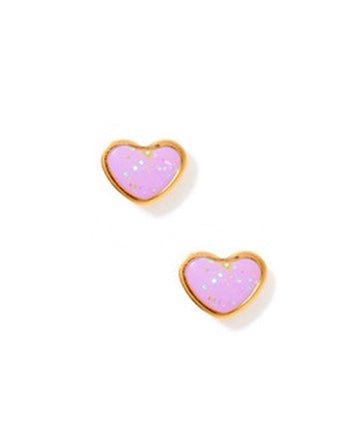 Screwback Stud Earrings - Nora Heart Purple - Shop LINNY CO