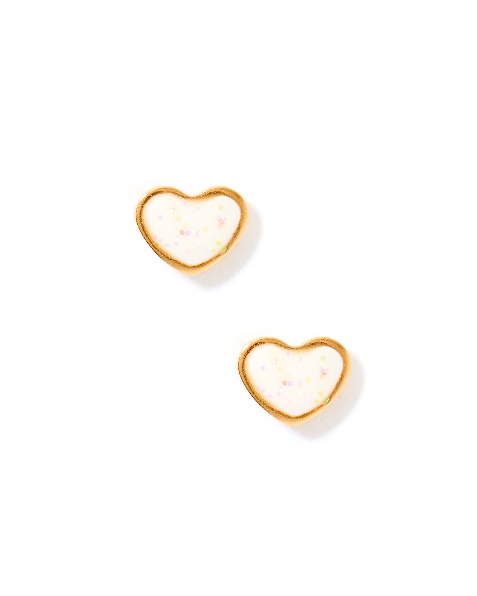 Screwback Stud Earrings - Nora Heart White - Shop LINNY CO
