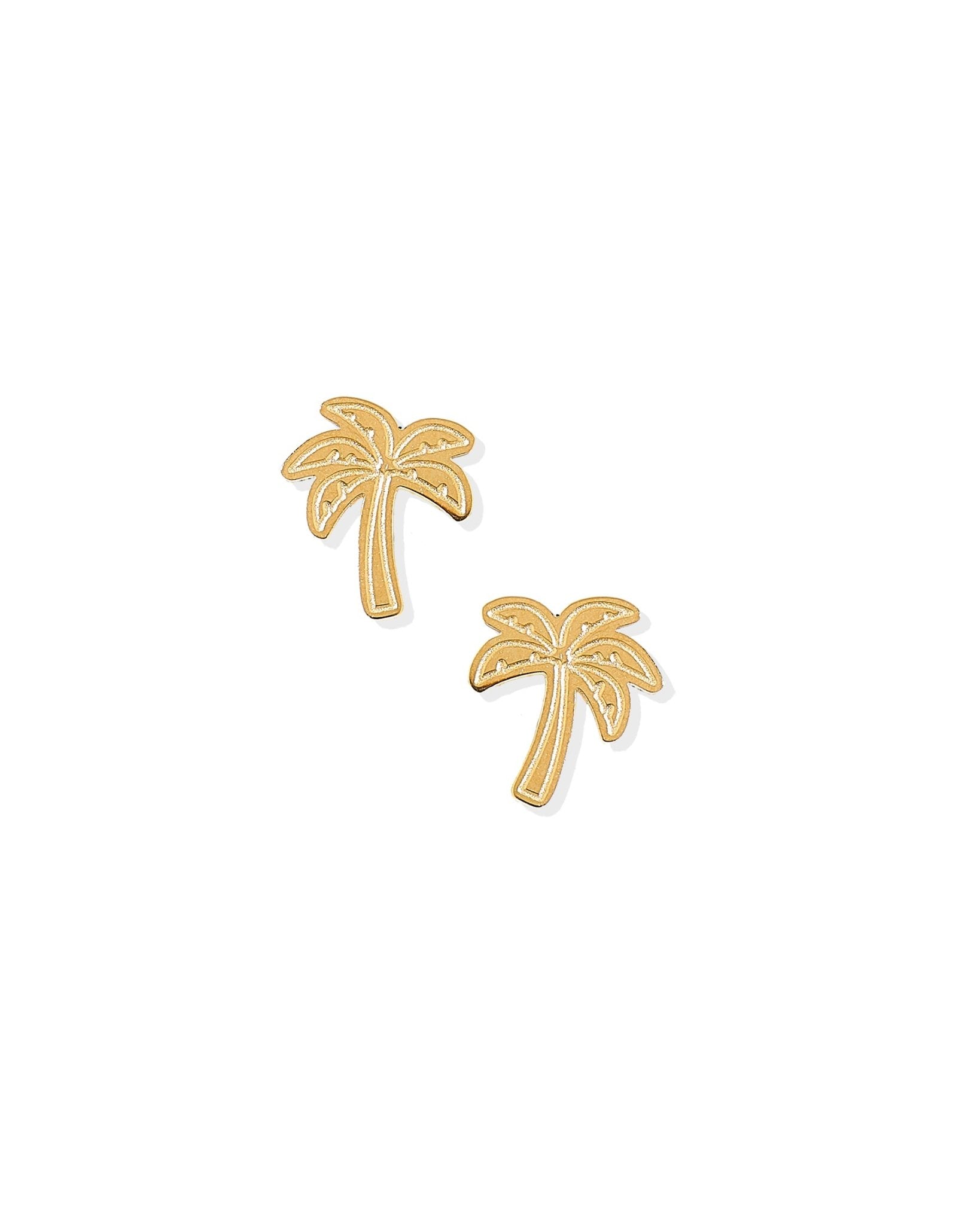 Screwback Stud Earrings - Palm Tree Gold - Shop LINNY CO