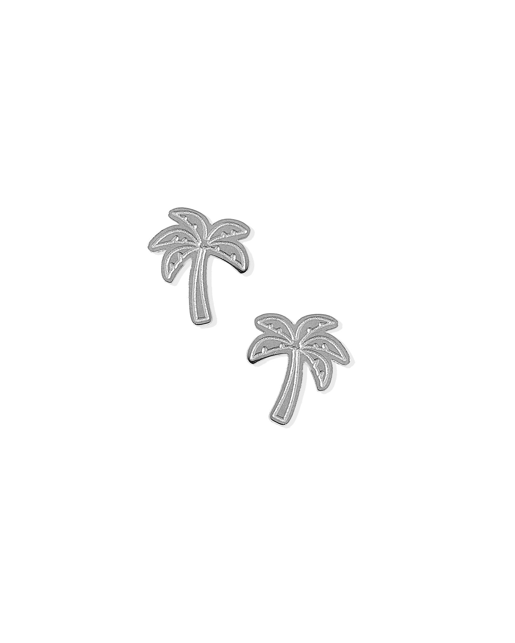 Screwback Stud Earrings - Palm Tree Silver - Shop LINNY CO