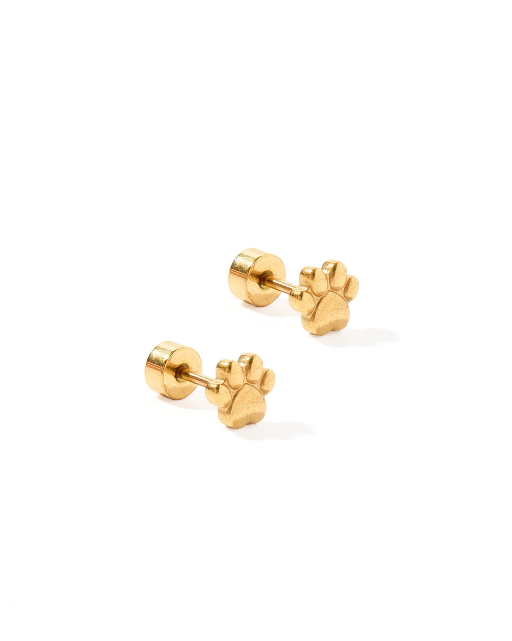 Screwback Stud Earrings - Paw Print - Shop LINNY CO