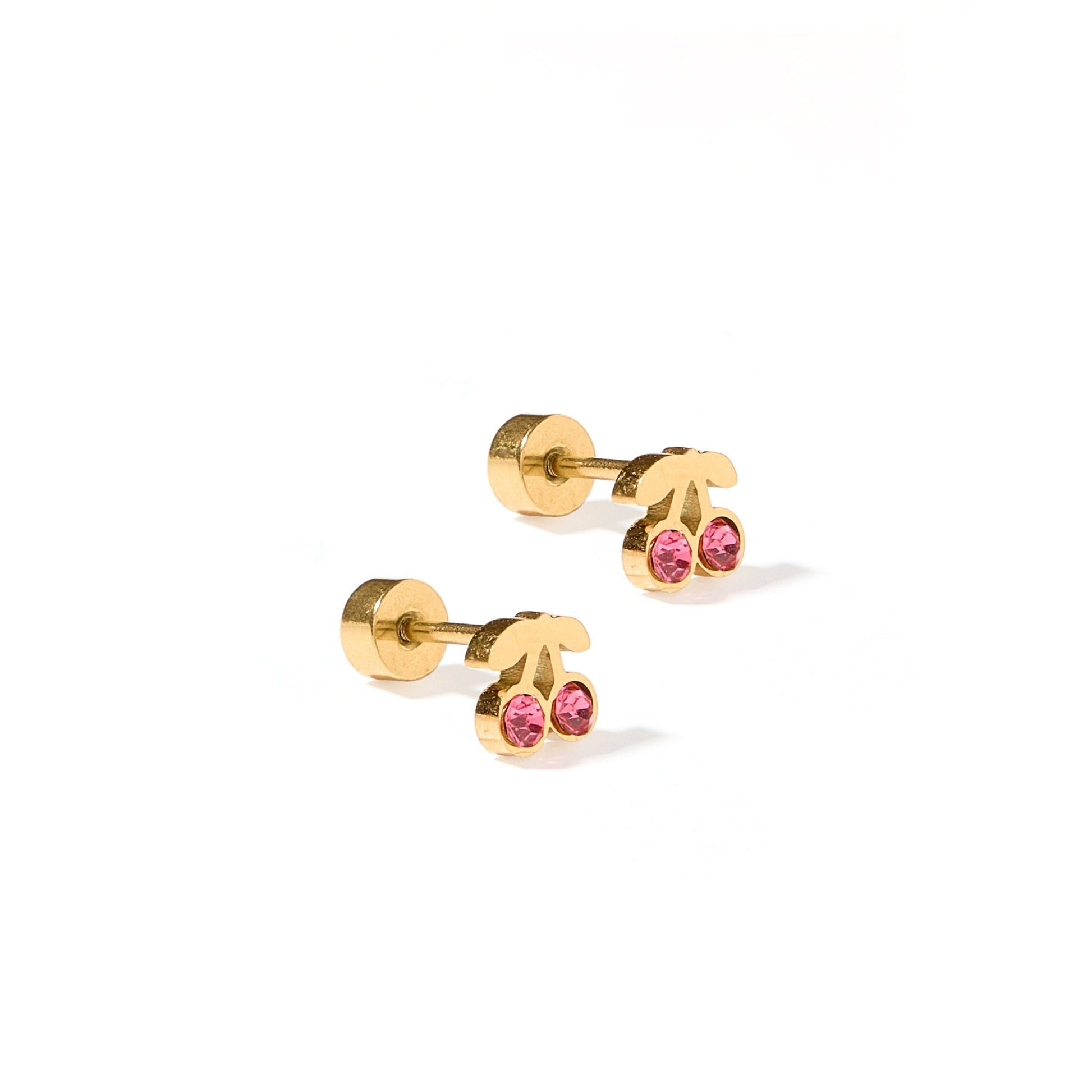 Screwback Stud Earrings - Pink Cherry - Shop LINNY CO