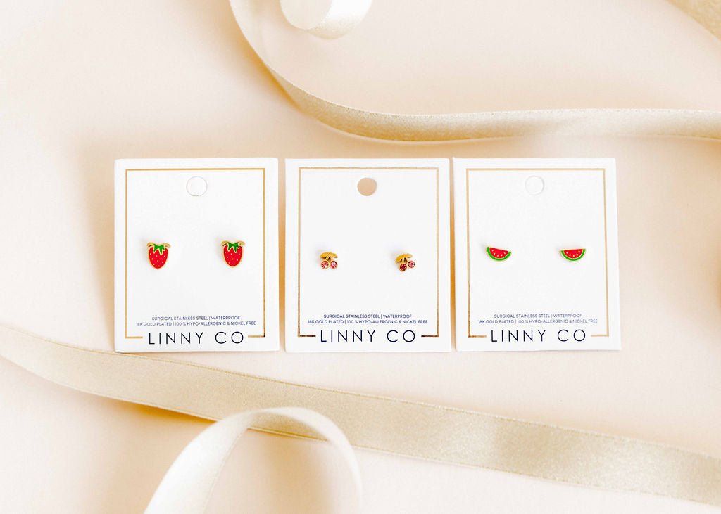 Screwback Stud Earrings - Pink Cherry - Shop LINNY CO
