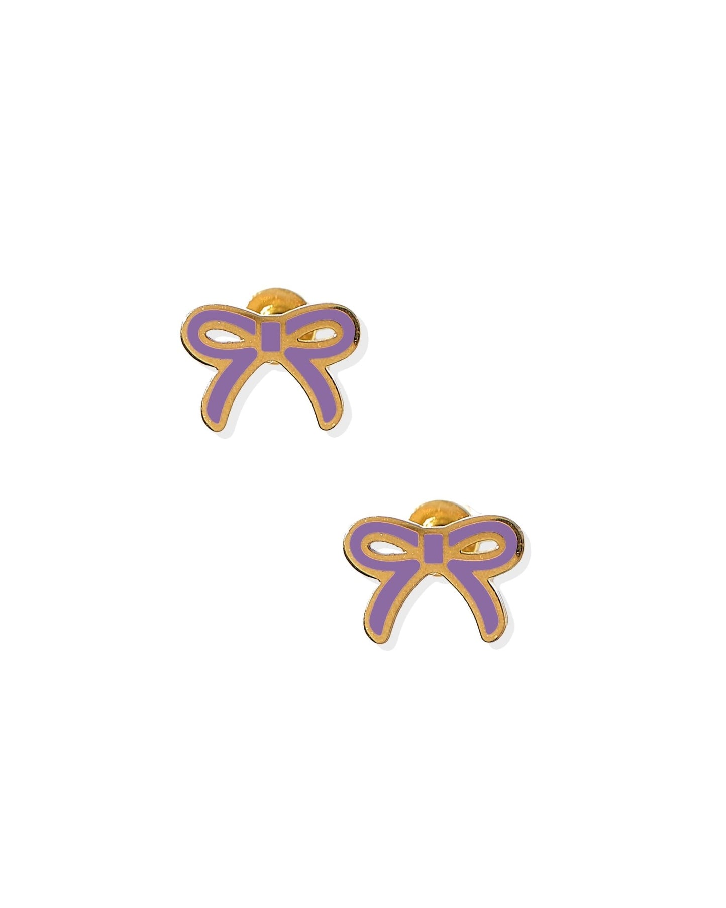Screwback Stud Earrings - Sadie Bow Purple - Shop LINNY CO