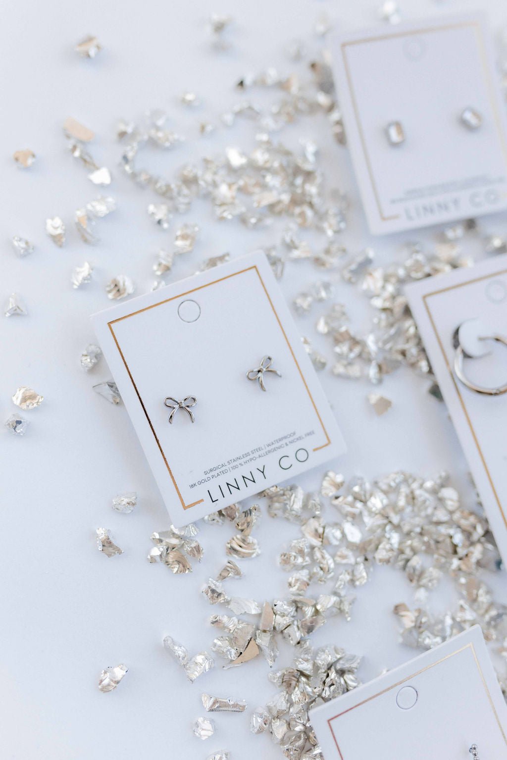Screwback Stud Earrings - Sadie Bow Silver - Shop LINNY CO
