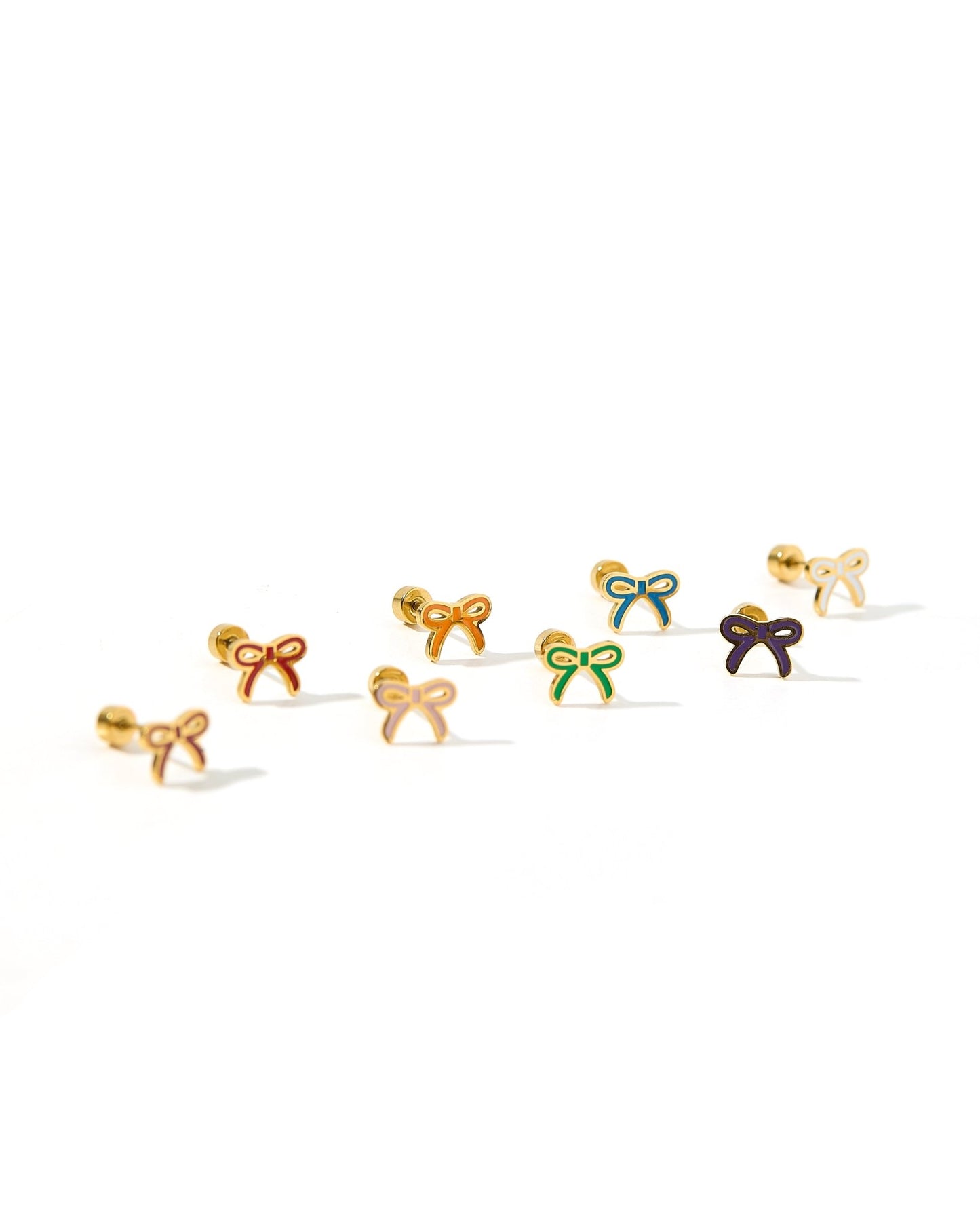Screwback Stud Earrings - Sadie Bow True Blue - Shop LINNY CO