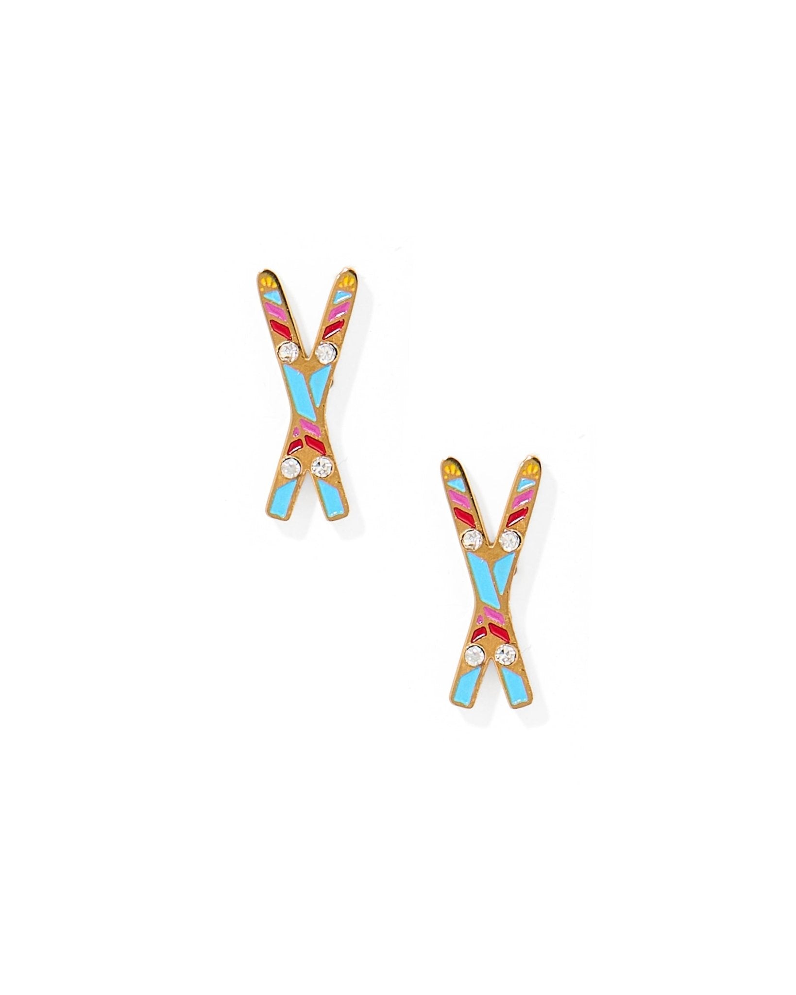 Screwback Stud Earrings - Snow Ski - Shop LINNY CO
