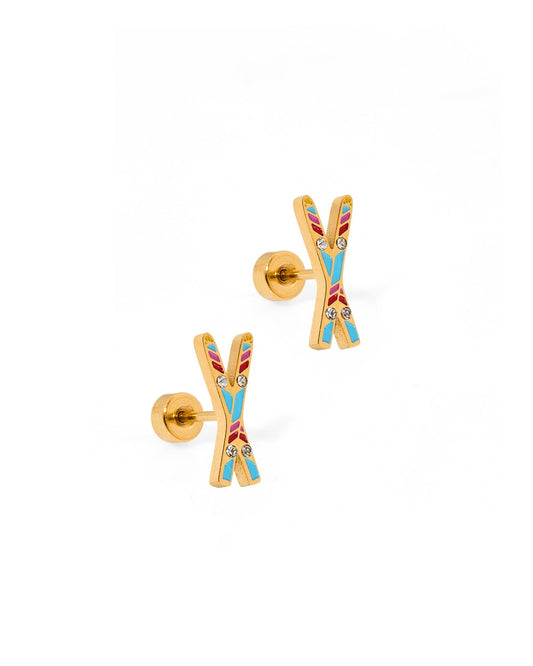 Screwback Stud Earrings - Snow Ski - Shop LINNY CO