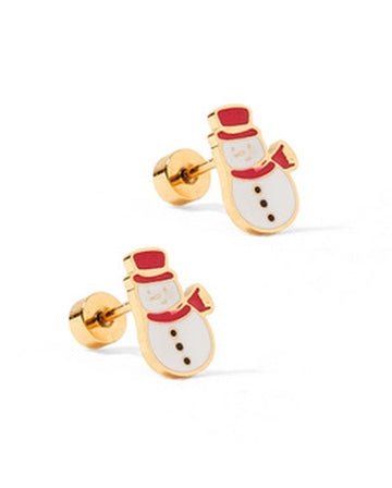 Screwback Stud Earrings - Snowman - Shop LINNY CO