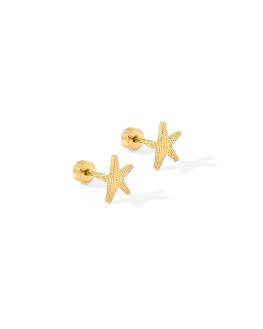 Screwback Stud Earrings - Starfish Gold - Shop LINNY CO