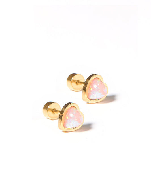 Screwback Stud Earrings - Tara Light Pink - Shop LINNY CO