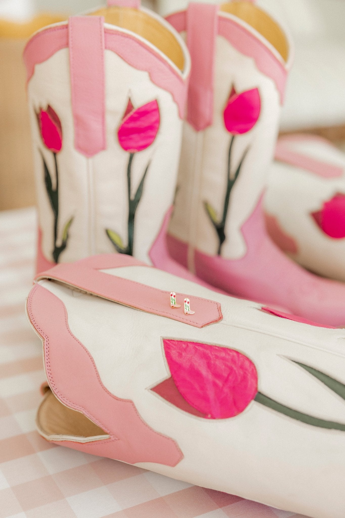 Screwback Stud Earrings - Tulip Cowgirl Boot PREORDER - Shop LINNY CO