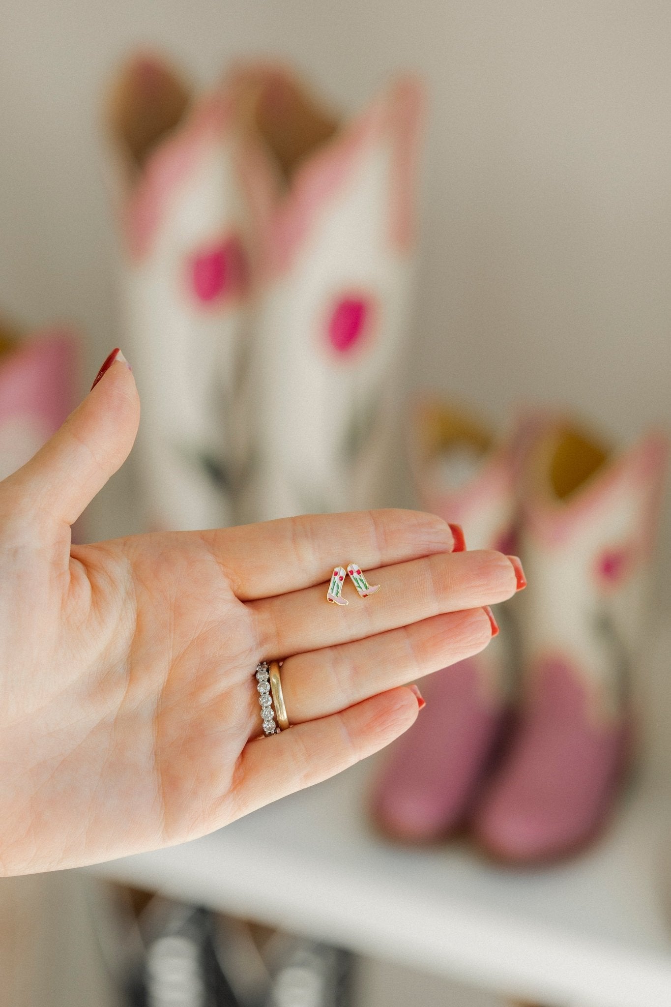 Screwback Stud Earrings - Tulip Cowgirl Boot PREORDER - Shop LINNY CO