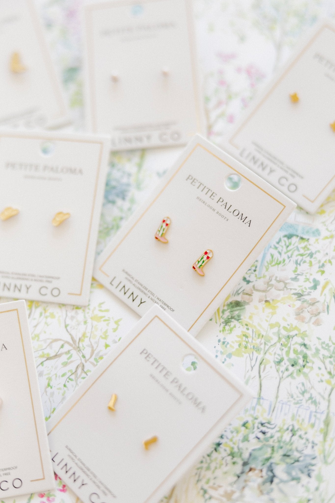 Screwback Stud Earrings - Tulip Cowgirl Boot PREORDER - Shop LINNY CO