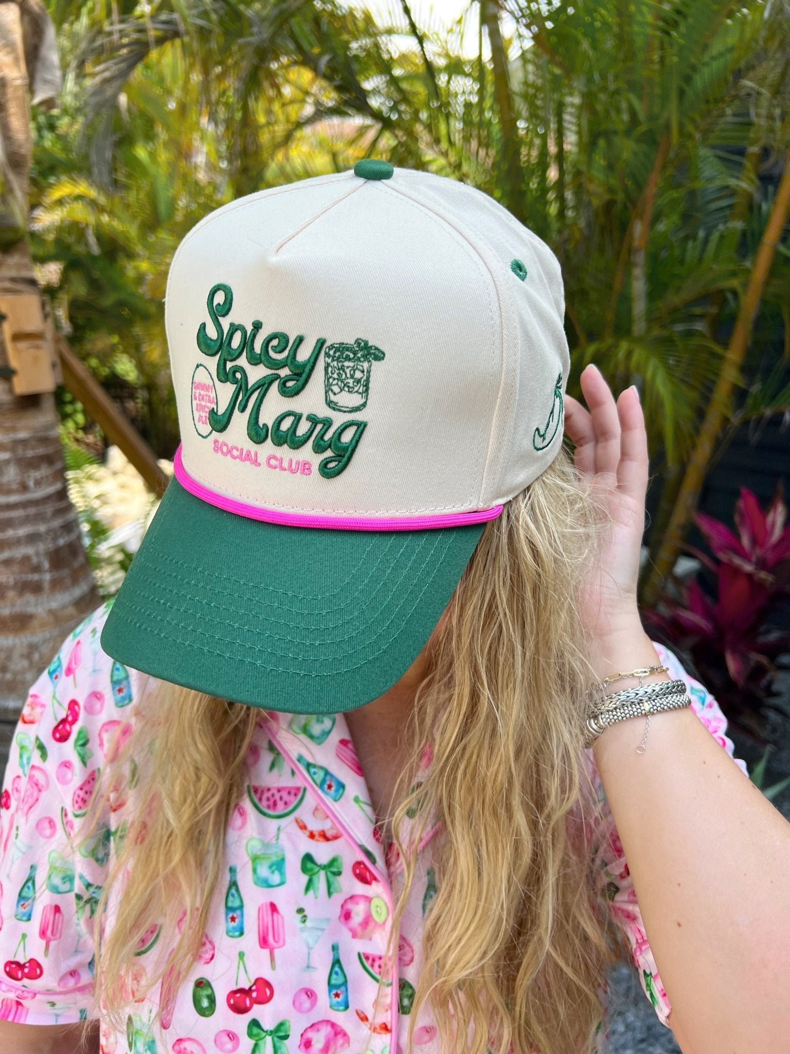 Spicy Marg Social Club - Green Vintage Trucker Hat - Shop LINNY CO