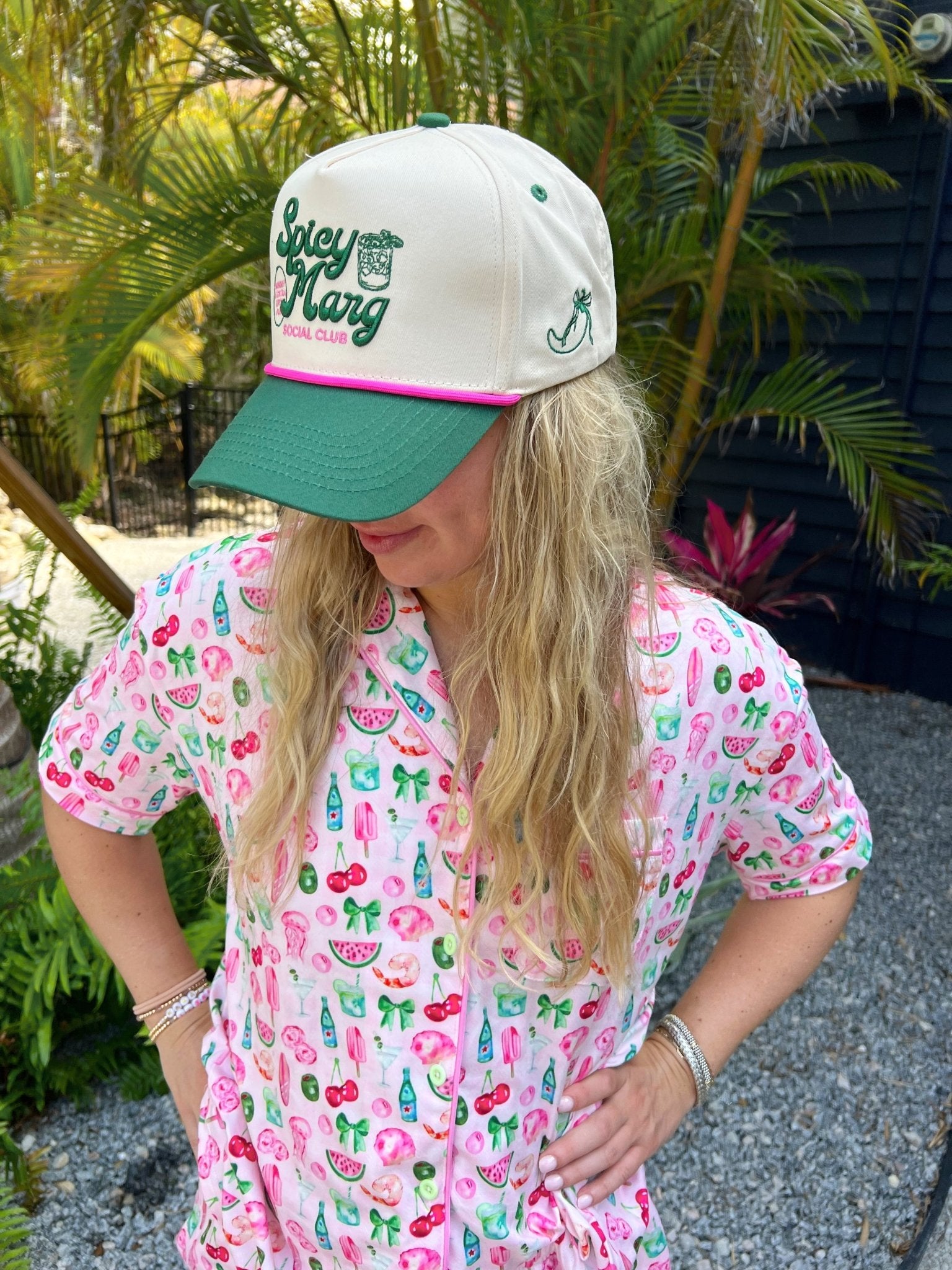 Spicy Marg Social Club - Green Vintage Trucker Hat - Shop LINNY CO