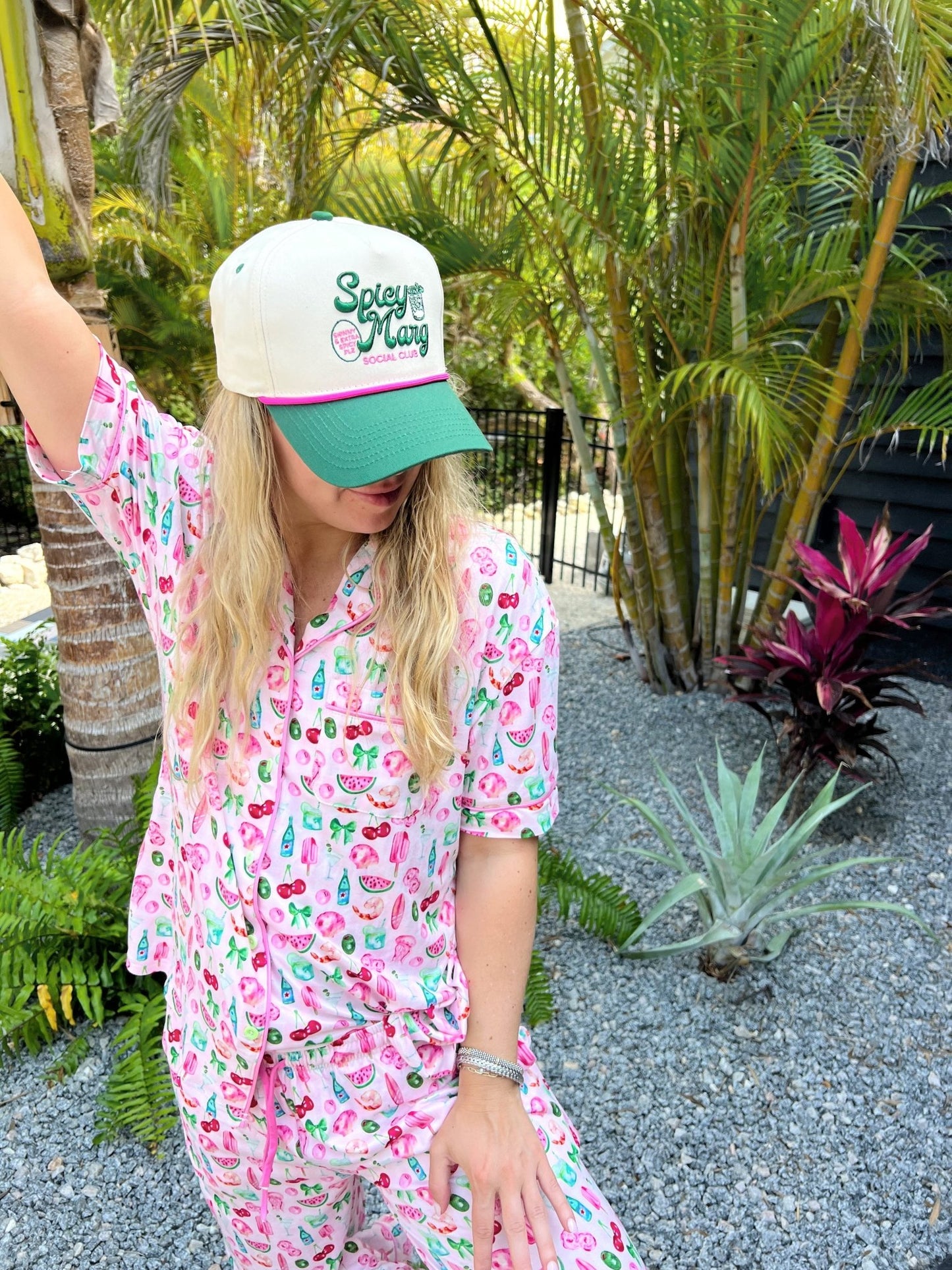 Spicy Marg Social Club - Green Vintage Trucker Hat - Shop LINNY CO