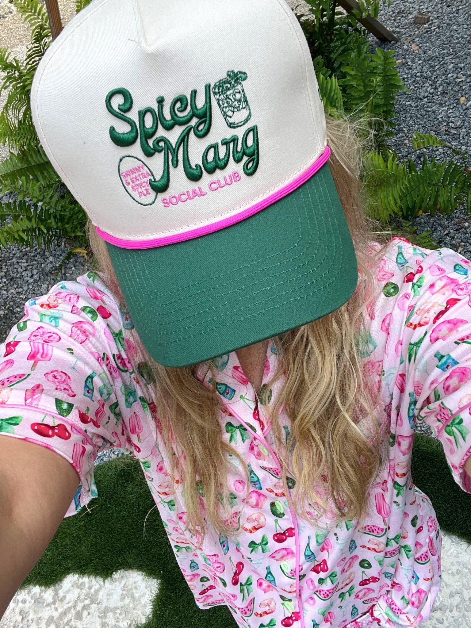 Spicy Marg Social Club - Green Vintage Trucker Hat - Shop LINNY CO