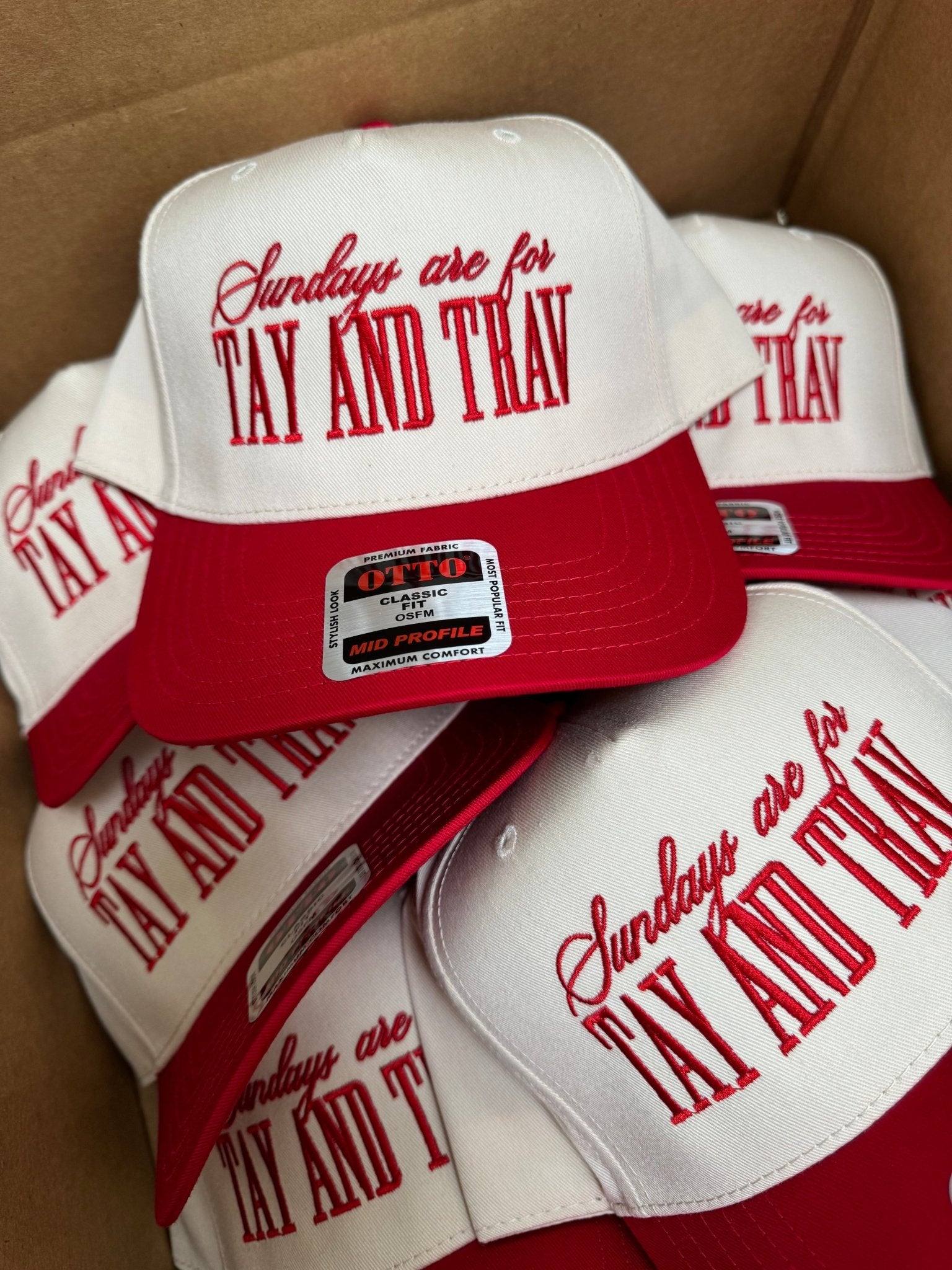 Sundays Are For Tay + Trav - Red Vintage Trucker Hat - Shop LINNY CO