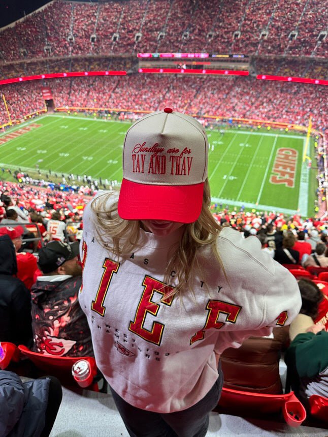 Sundays Are For Tay + Trav - Red Vintage Trucker Hat - Shop LINNY CO