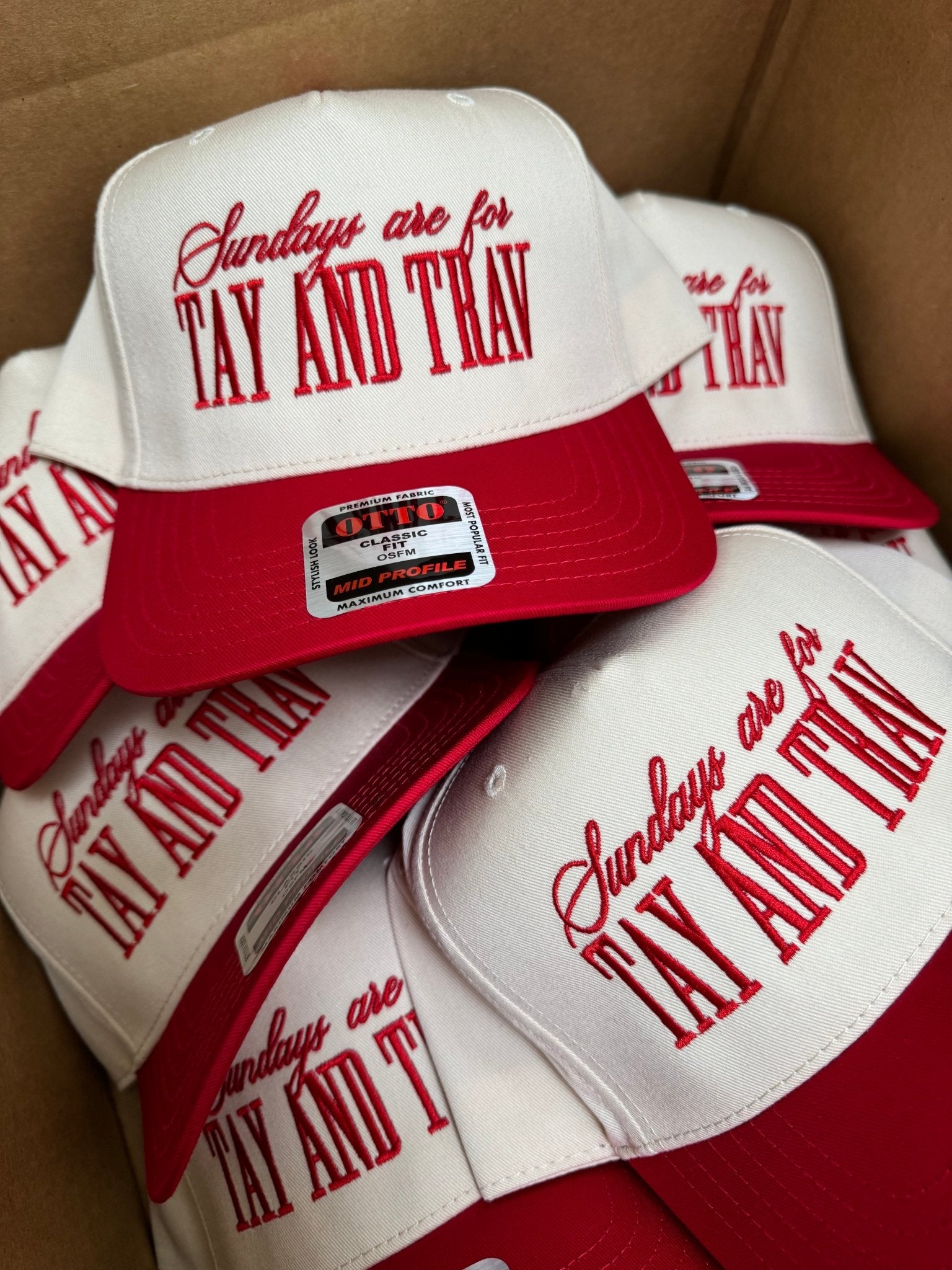 Sundays Are For Tay + Trav - Red Vintage Trucker Hat - Shop LINNY CO