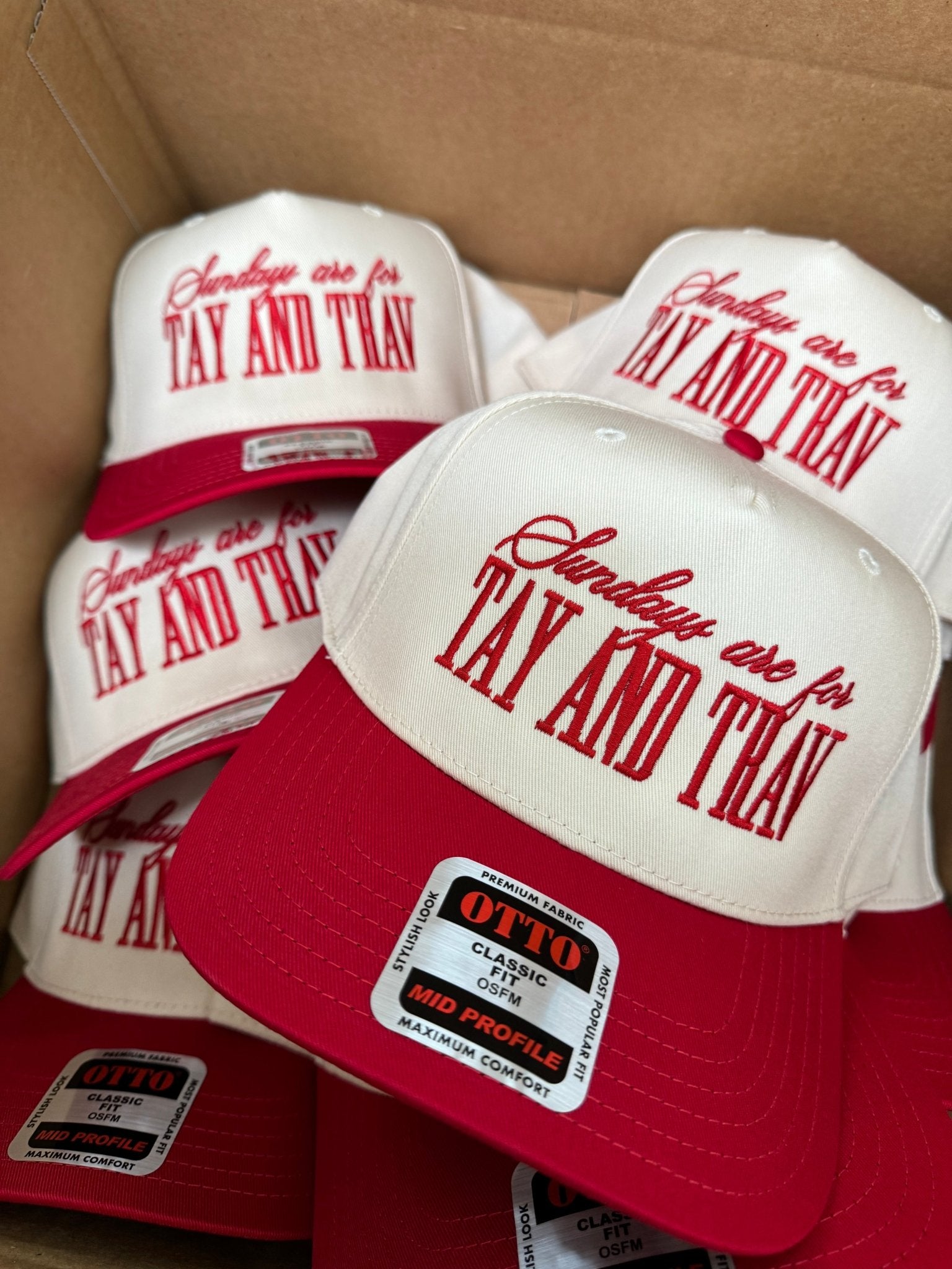 Sundays Are For Tay + Trav - Red Vintage Trucker Hat - Shop LINNY CO