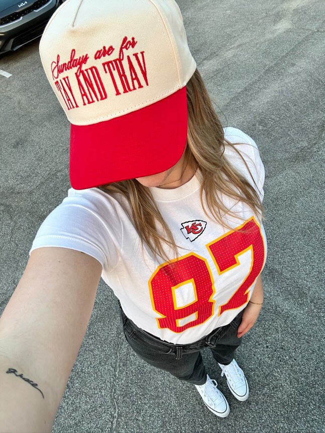 Sundays Are For Tay + Trav - Red Vintage Trucker Hat - Shop LINNY CO