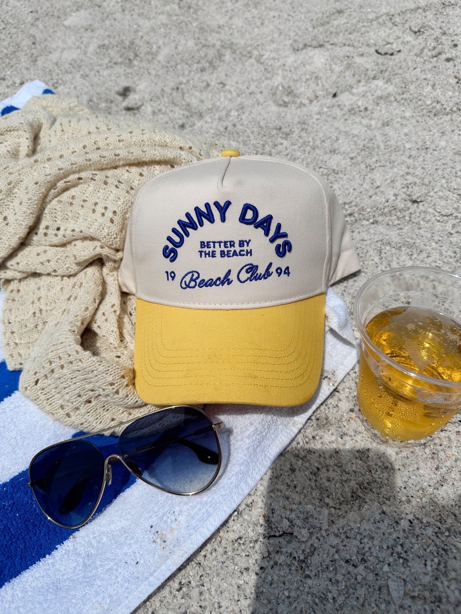 Sunny Days - Yellow Vintage Trucker Hat - Shop LINNY CO