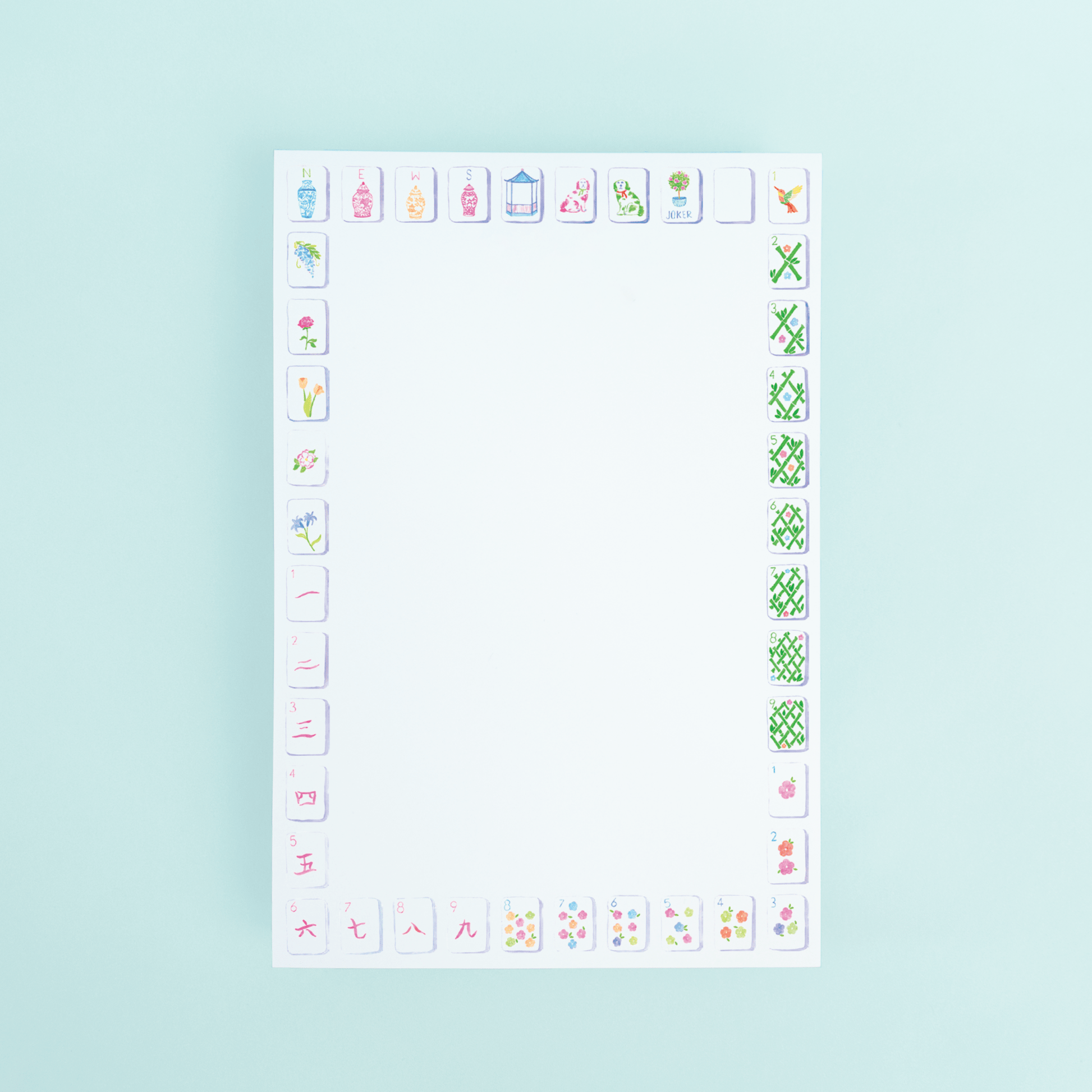 Sunset Mahjong Tiles Border Notepad - Shop LINNY CO