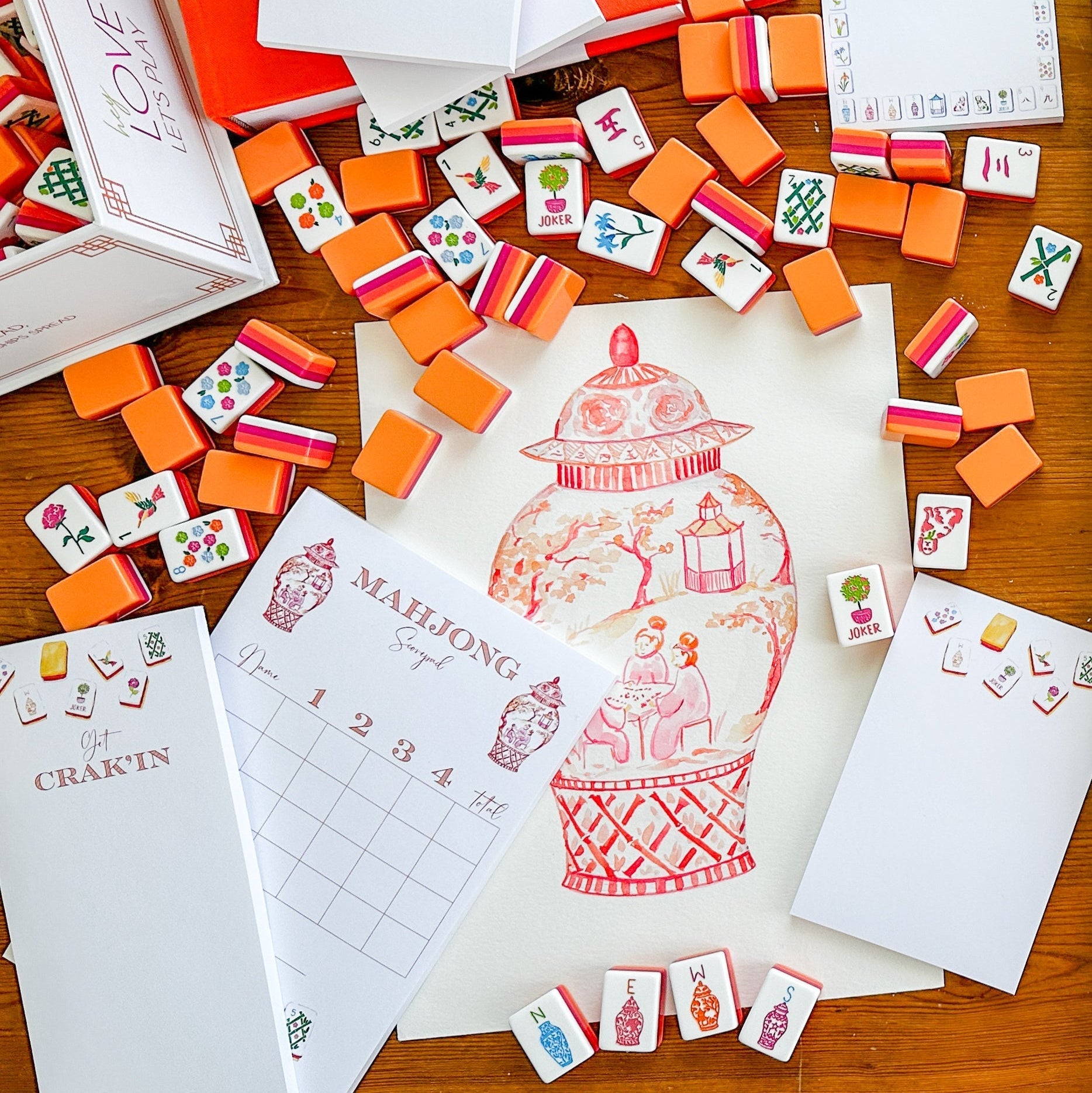 Sunset Mahjong Tiles Border Notepad - Shop LINNY CO